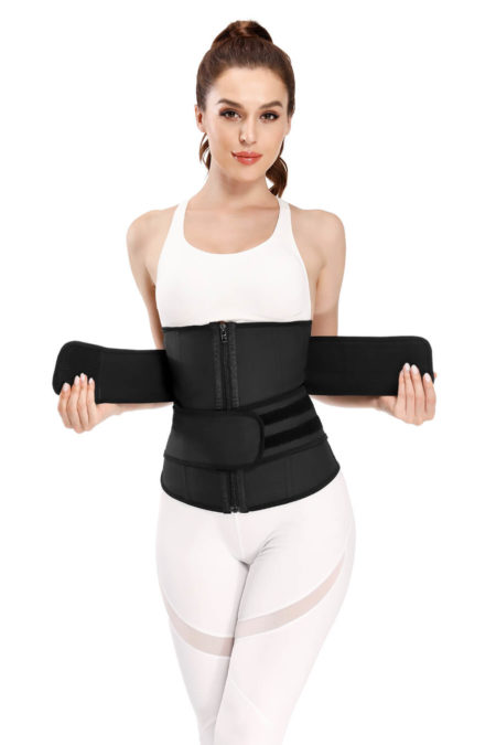 Latex Korsett Waist trainer med dubbla bälten - TopLady