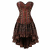 Brun Volangkjol Gothic Midi Steampunk Burlesque